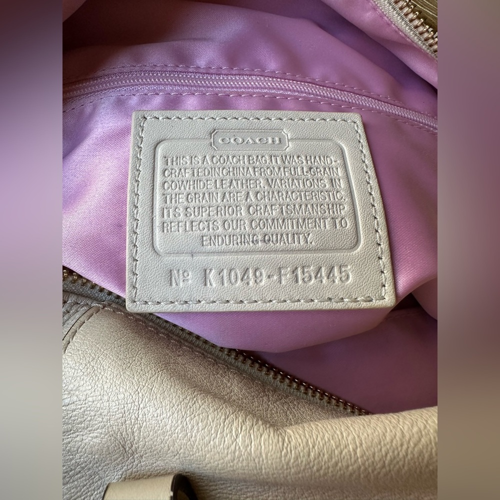 Coach | rare vintage Ashley top handle bag cream leather with soft pink interior - Picture 6 of 7
